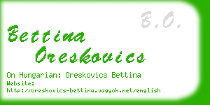bettina oreskovics business card